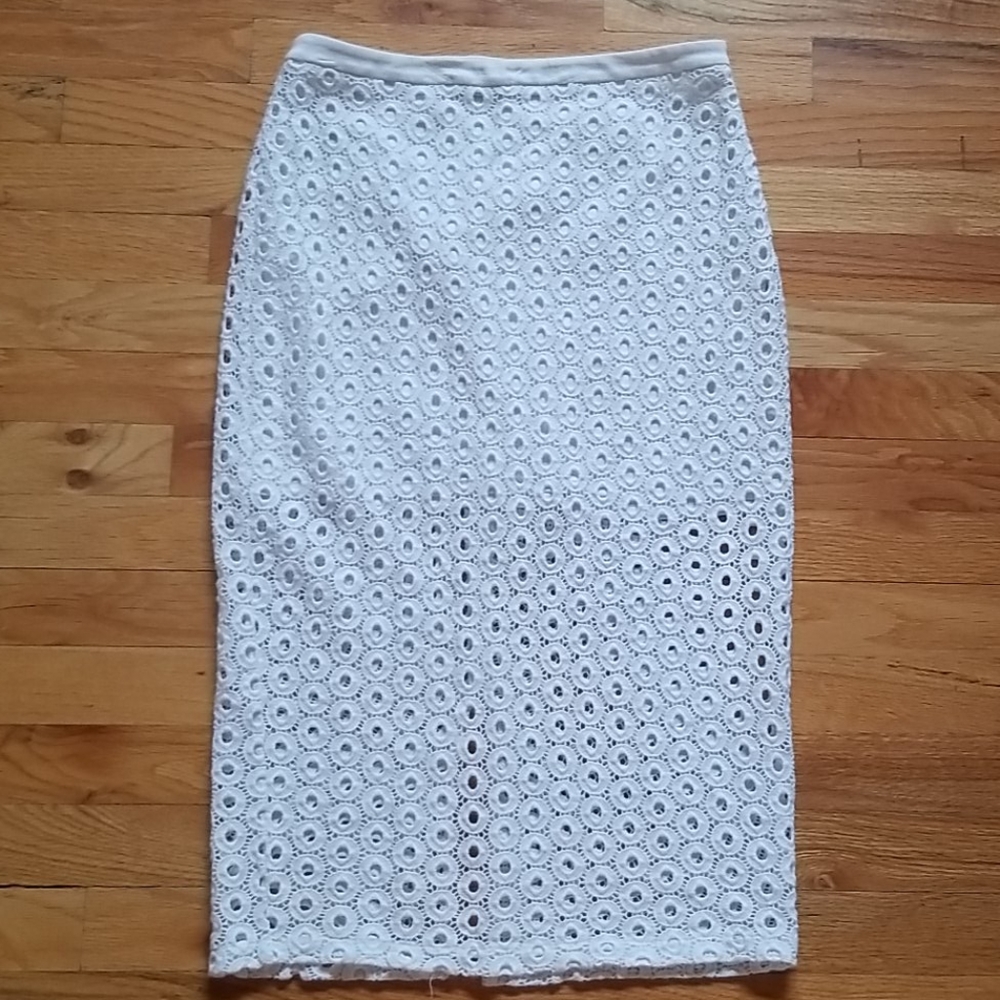 Express white crochet skirt